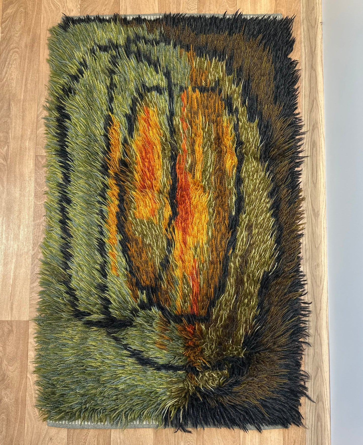 Abstract Vintage Rya Rug | 1’10 x 3’3 Velour Haven