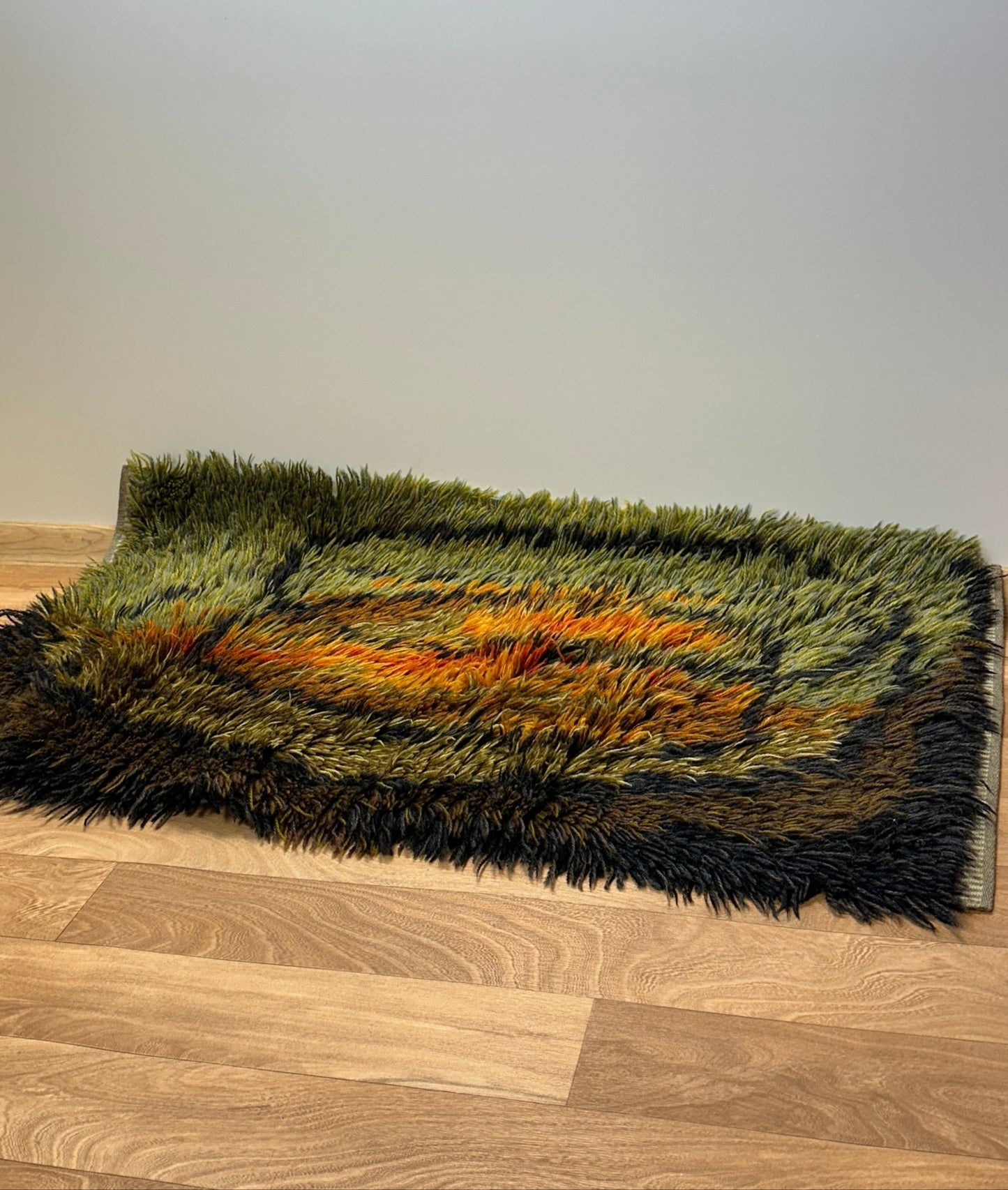 Abstract Vintage Rya Rug | 1’10 x 3’3 Velour Haven