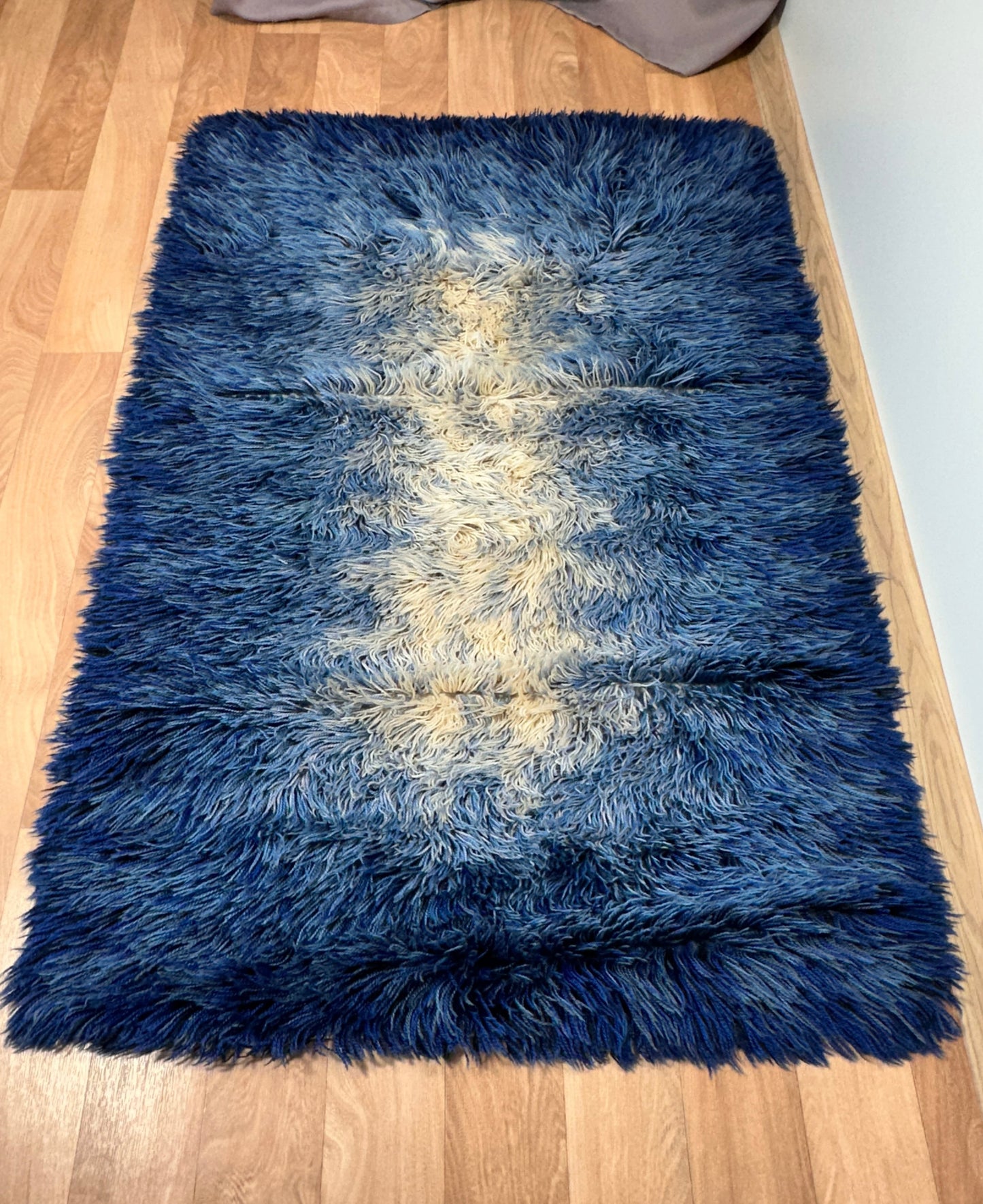 Blue Vintage rya rug | 2'9 x 4'2 Velour Haven