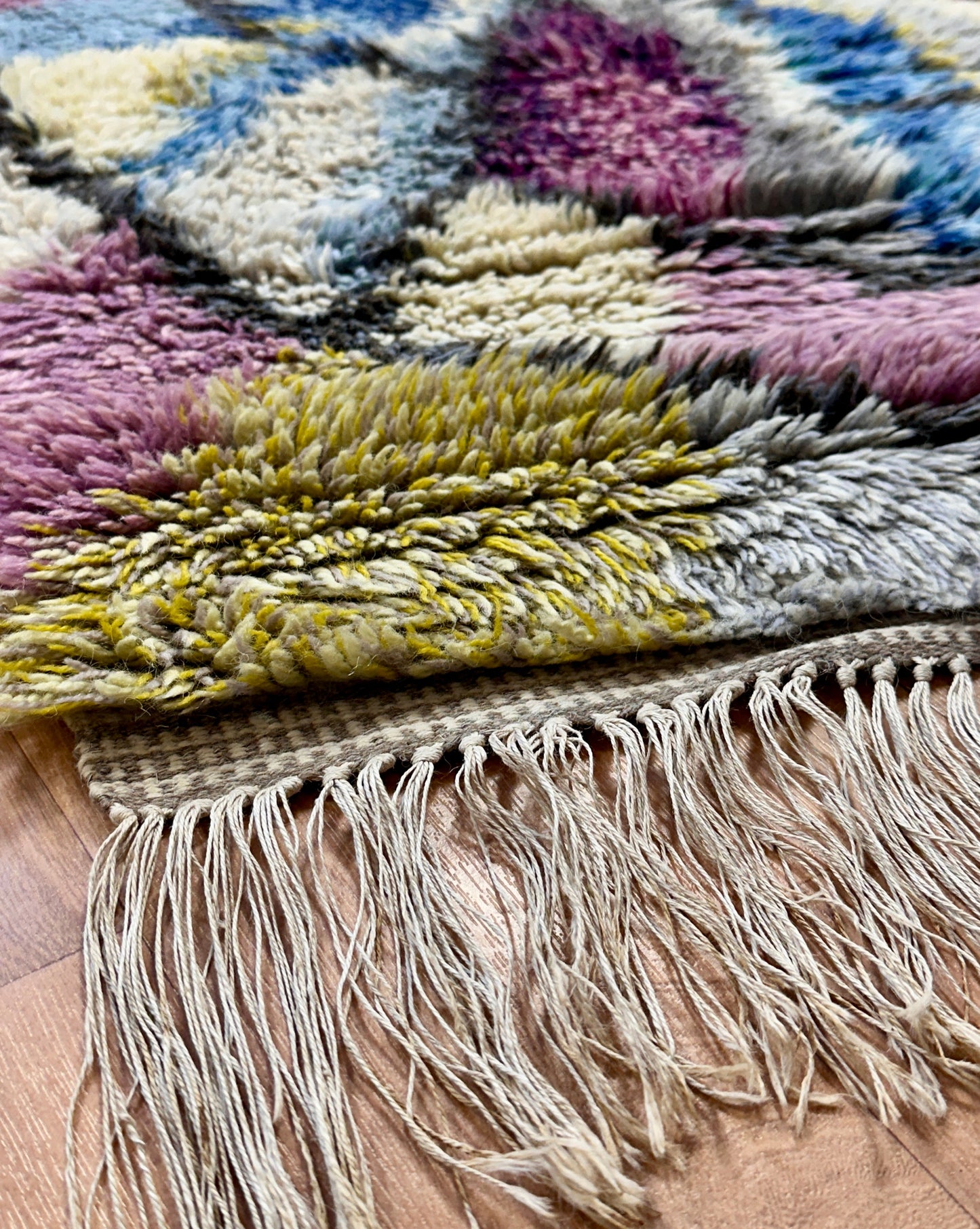 Abstract Vintage Rya Rug | 2'7 x 5'1 Velour Haven