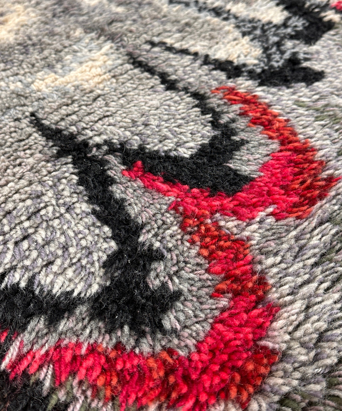 Abstract Vintage Rya Rug | 2'11 x 4'6 Velour Haven
