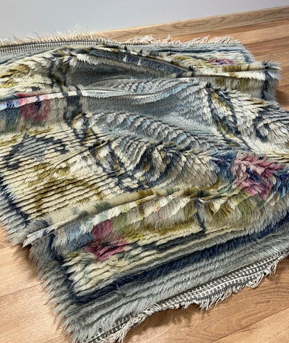 Floral Vintage Rya Rug | 3'0 x 4’11