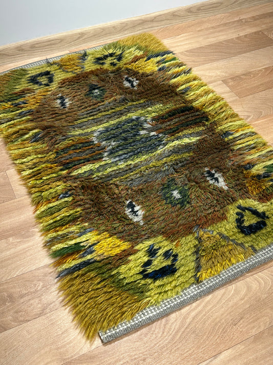 Abstract Scandinavian Rya Rug | 1’11 x 3’1 Velour Haven