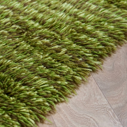 Green Vintage Rya Rug | 2’2 x 3’11 Velour Haven