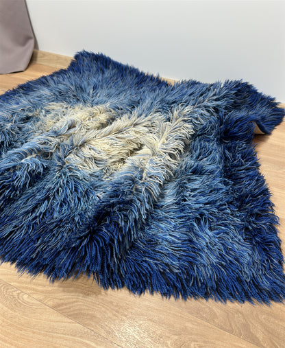 Blue Vintage rya rug | 2'9 x 4'2 Velour Haven