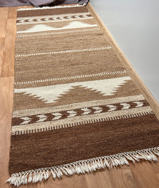 Vintage Killim's flat-weave Rug in Beige & Brown Velour Haven