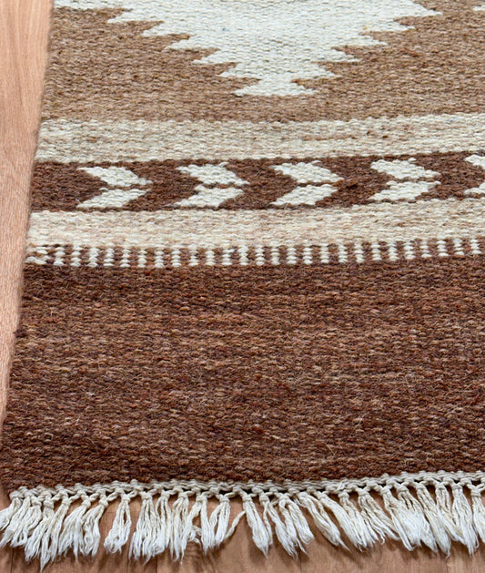 Vintage Killim's flat-weave Rug in Beige & Brown Velour Haven
