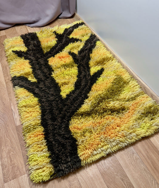 Mid-century Swedish Rya Rug | 2’5 x 4’0 Velour Haven
