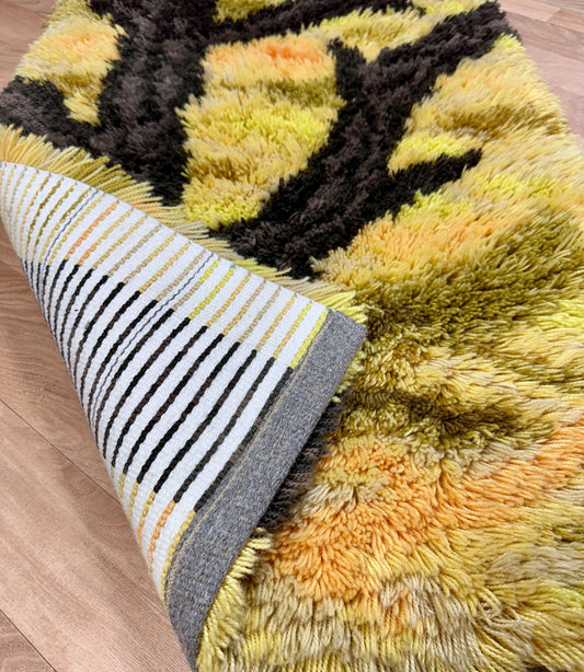 Mid-century Swedish Rya Rug | 2’5 x 4’0 Velour Haven