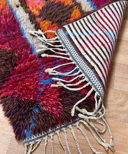 Vintage Rya Rug in Moroccan Style | 1'11 x 3'9 Velourhaven