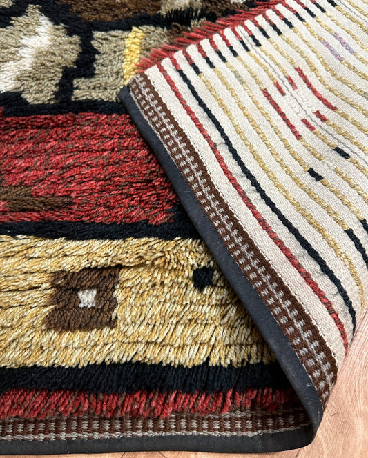 Vintage Scandinavian Rya Rug | 3'3 x 4'11 Velour Haven
