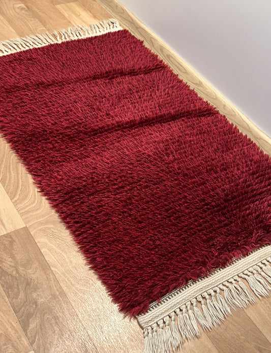 Vintage Swedish Rya Rug | 1'11 x 3'8 Velour Haven