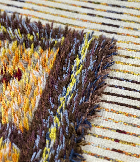 Scandinavian Rya Rug - Geometric Pattern | 1’11 x 3’10 Velour Haven