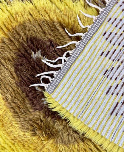 Vintage Sunburst Rya Rug | 2'4 x 5'3 Velour Haven