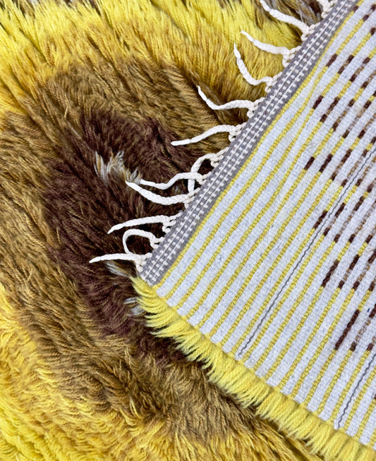 Vintage Sunburst Rya Rug | 2'4 x 5'3 Velour Haven