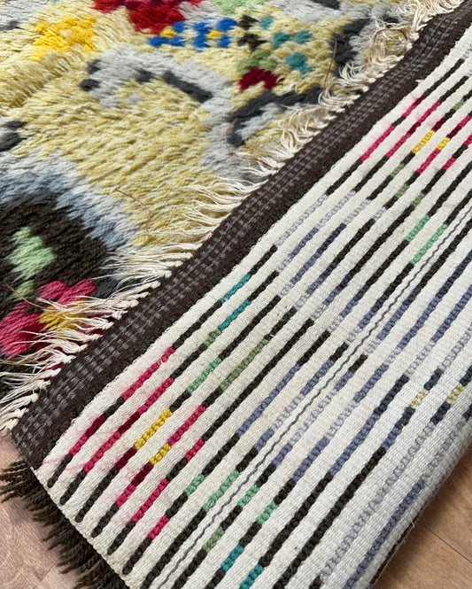 Floral Vintage Rya Rug | 2'7 x 5’2