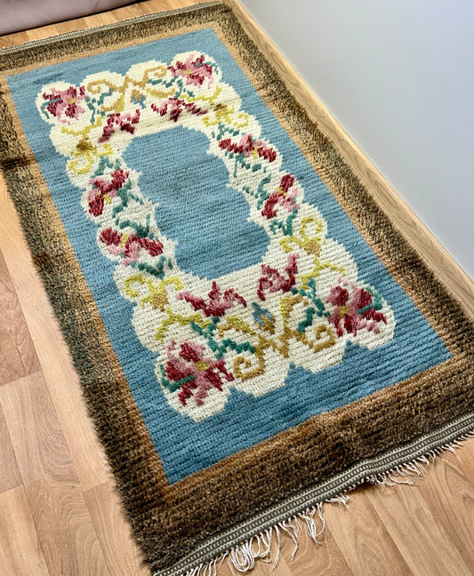 Floral Vintage Rya Rug | 2'11 x 5’9