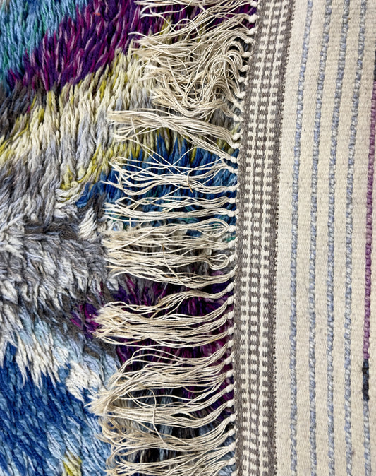 Abstract Vintage Rya Rug | 2'7 x 5'1 Velour Haven