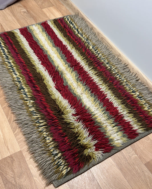 Vintage Swedish Rya Rug | 2'1 x 3'1 Velour Haven